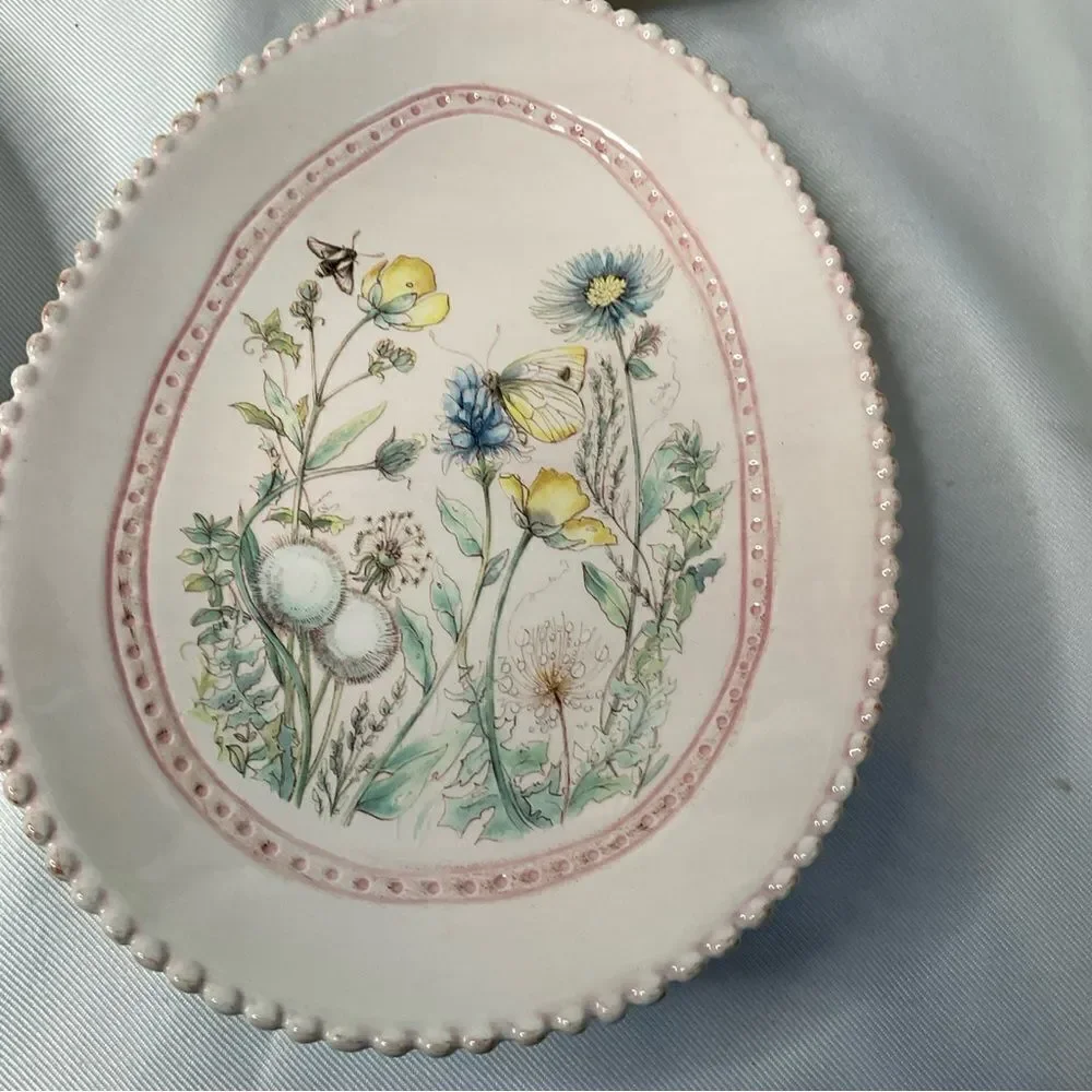 Pottery Barn Easter Egg Plates Set of 4 Rare Cottage Core‎ boxed
